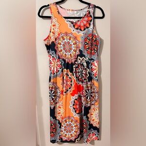 Sleeveless Multicolor Patterned Dress